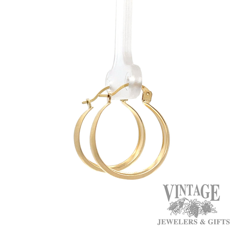 Hoop 14k yellow gold earrings left