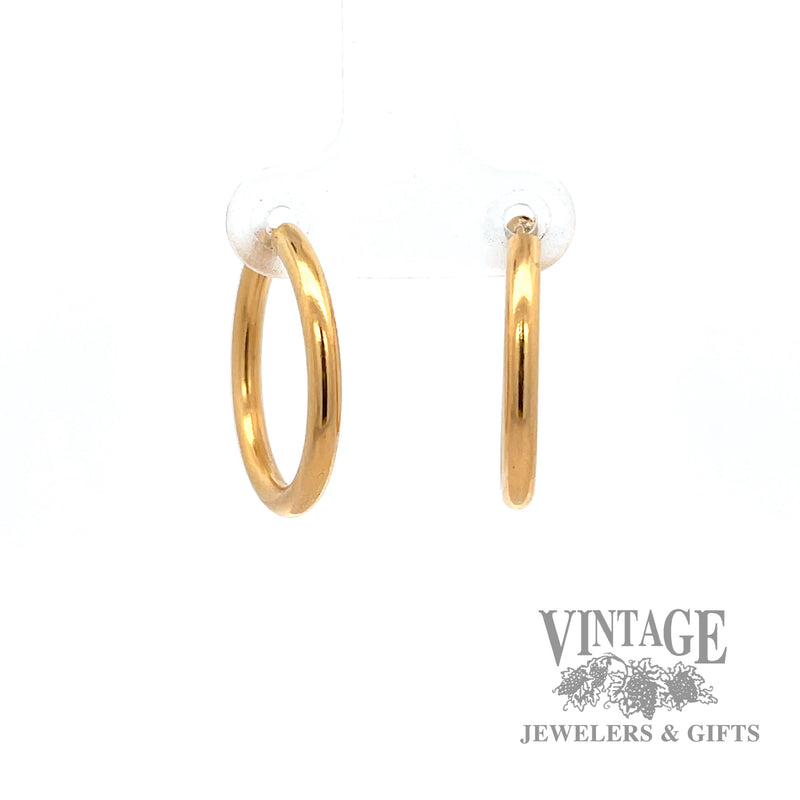 Endless Hoop 19k yellow gold earrings left