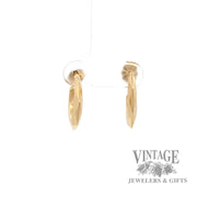 Geometric Hoop 13k yellow gold earrings front