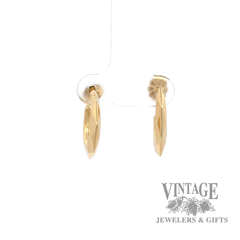 Geometric Hoop 13k yellow gold earrings front