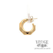 Geometric Hoop 13k yellow gold earrings left