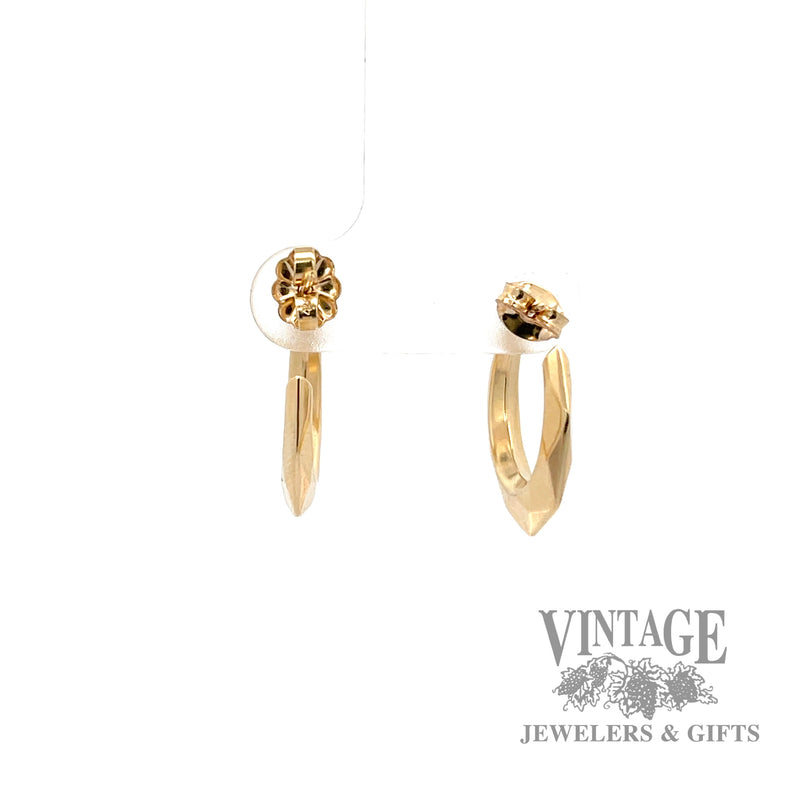 Geometric Hoop 13k yellow gold earrings back