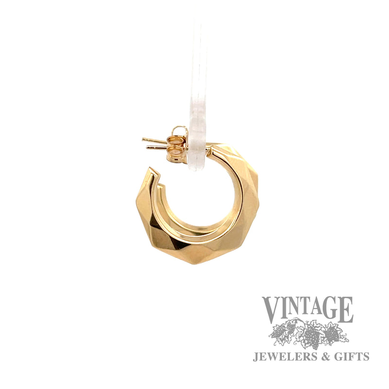 Geometric Hoop 13k yellow gold earrings right
