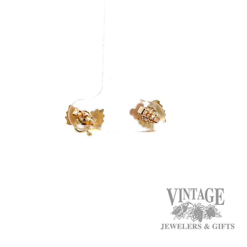 Grape leaf 12k Tri-Gold earrings back