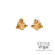 Sea Shell Shaped 18k yellow gold earrings back
