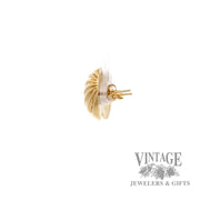 Puffed Shell 18k yellow gold earrings right