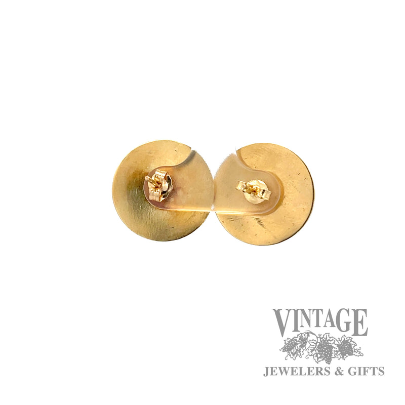 Puffed Shell 18k yellow gold earrings back