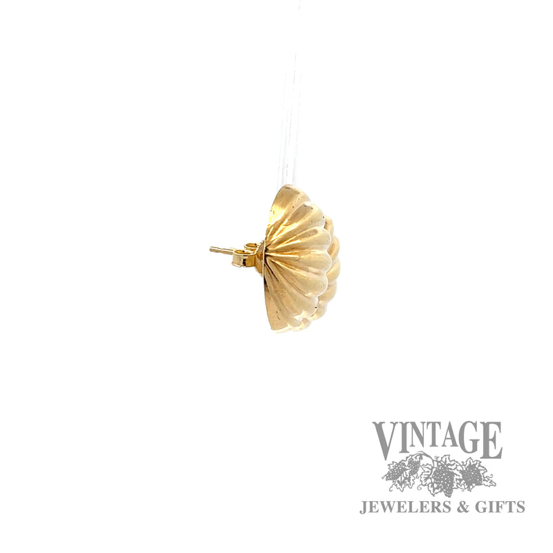 Puffed Shell 18k yellow gold earrings left