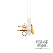 Gold Nugget 20k yellow gold earrings left