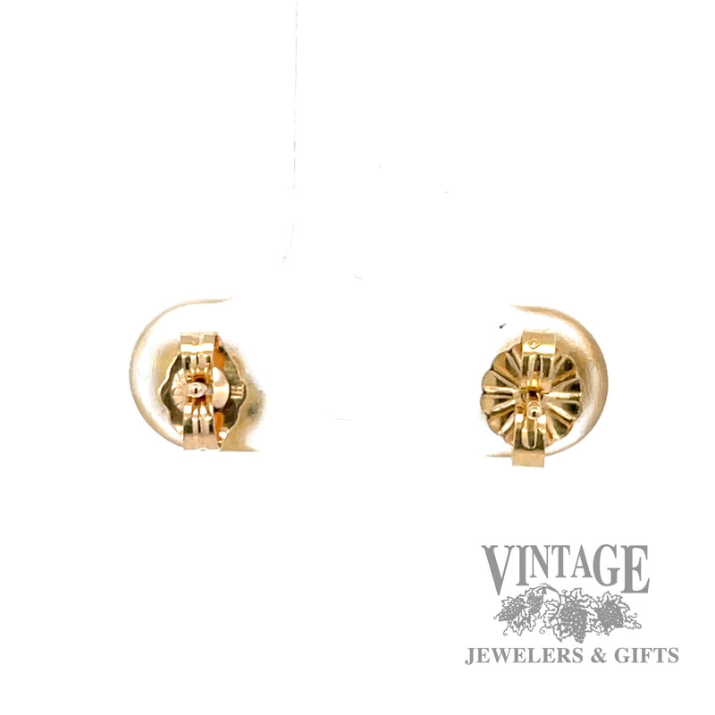 Gold Nugget 20k yellow gold earrings back