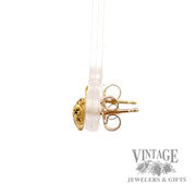Gold Nugget 20k yellow gold earrings left