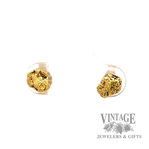 Gold Nugget 20k yellow gold earrings 