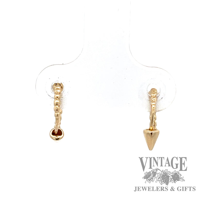 Huggie 14k yellow gold earrings back