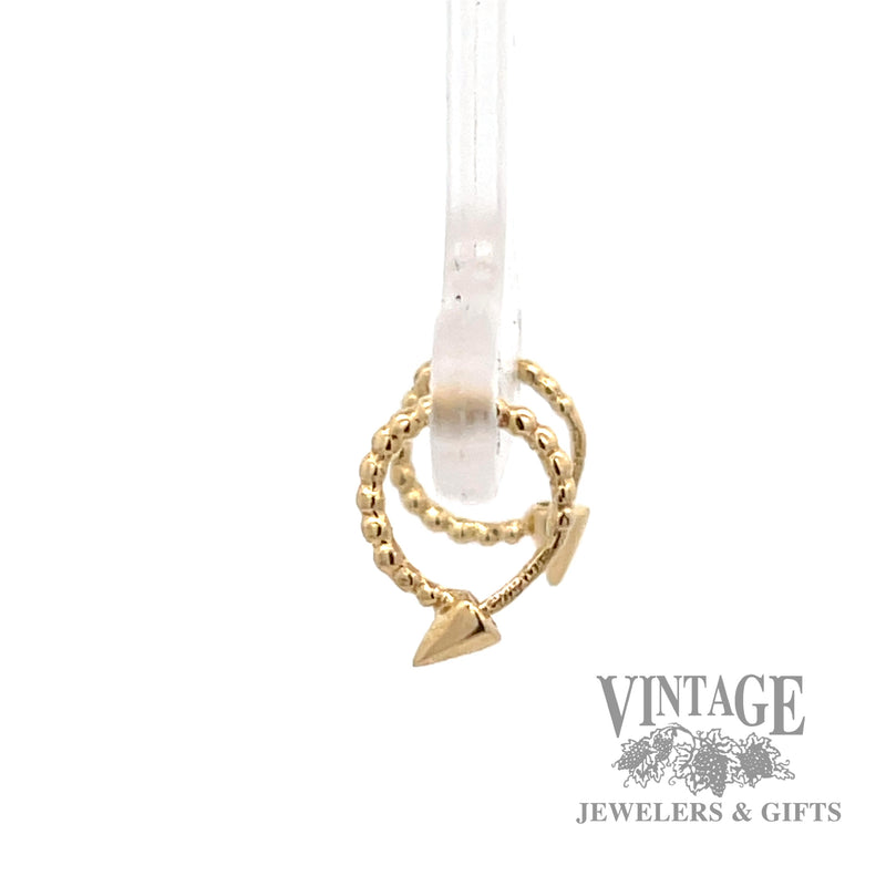 Huggie 14k yellow gold earrings right