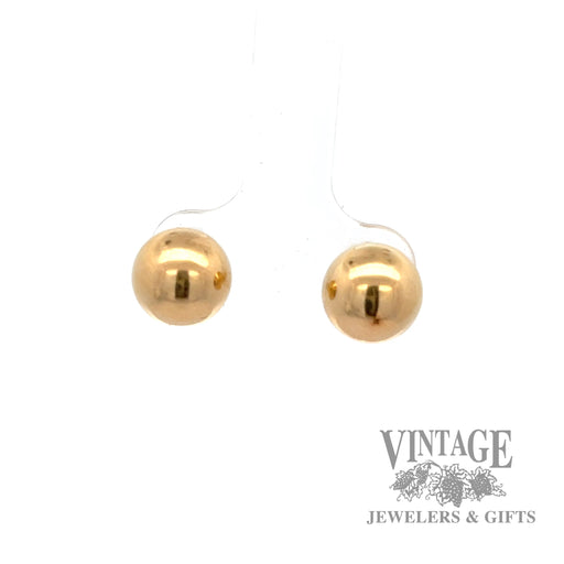 Round stud 14k yellow gold earrings 