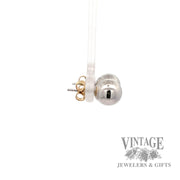 Round stud 14k white gold earrings left