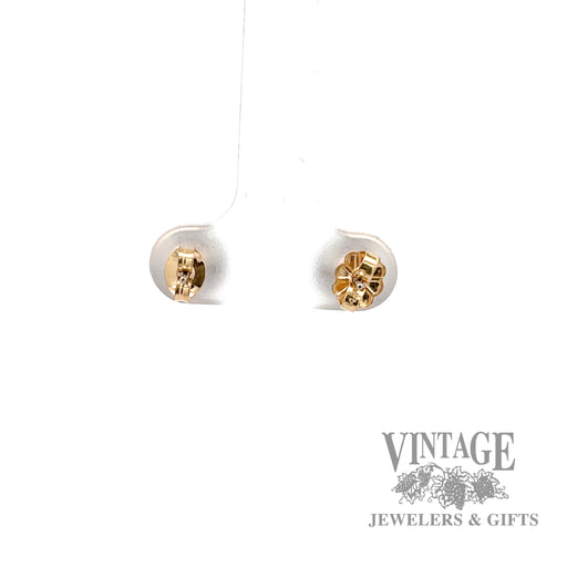 Round stud 14k white gold earrings back