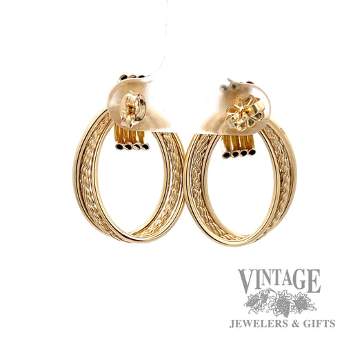 hoop 14k yellow gold earrings back