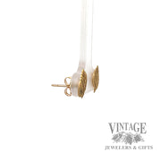 Leaf Shaped 10k yellow gold earrings right