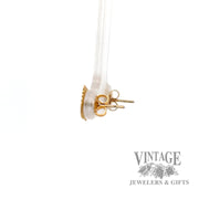 Leaf Shaped 10k yellow gold earrings left