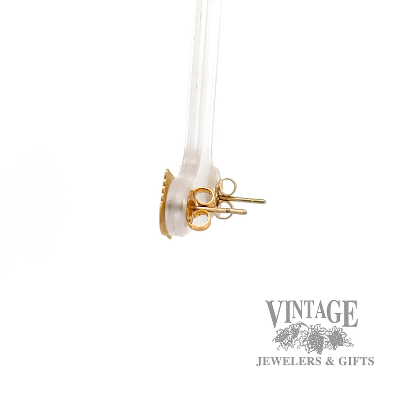 Leaf Shaped 10k yellow gold earrings left