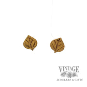 Leaf Shaped 10k yellow gold earrings