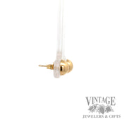 Half round 14k yellow gold stud earrings right