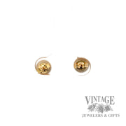 Half round 14k yellow gold stud earrings back