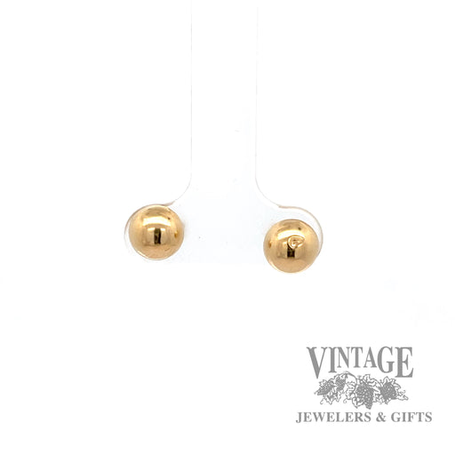 Half round 14k yellow gold stud earrings