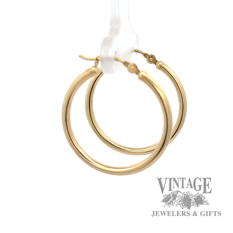 Hoop 14k yellow gold earrings left