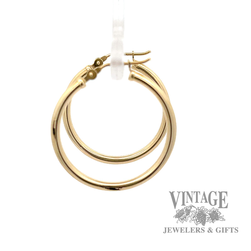 Hoop 14k yellow gold earrings right