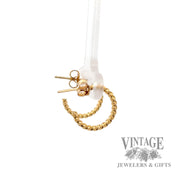 Huggie Rope 9k hoop earrings right