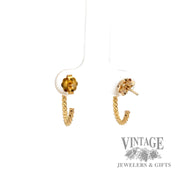 Huggie Rope 9k hoop earrings back