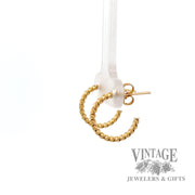 Huggie Rope 9k hoop earrings left