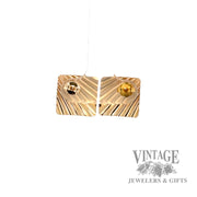 Square w/ Fluting 14k yellow gold earrings back