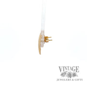 Square w/ Fluting 14k yellow gold earrings right