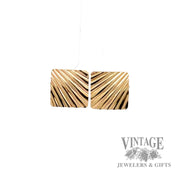 Square w/ Fluting 14k yellow gold earrings 