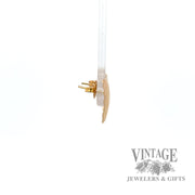 Square w/ Fluting 14k yellow gold earrings left