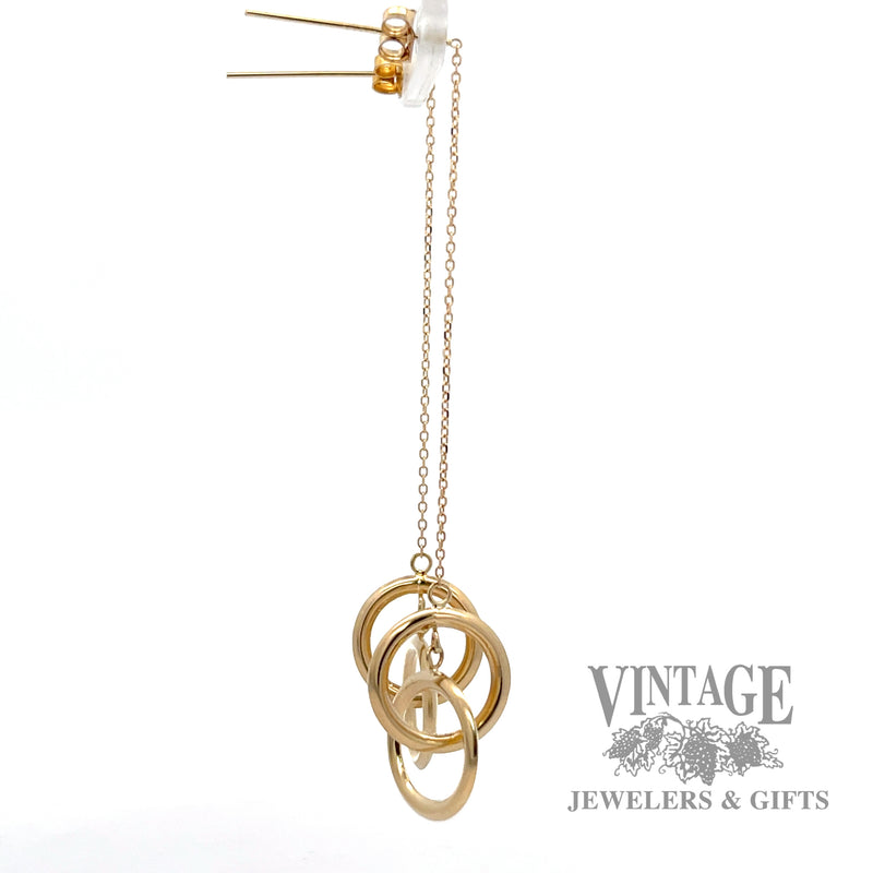 Dangle Style 14k gold earrings left