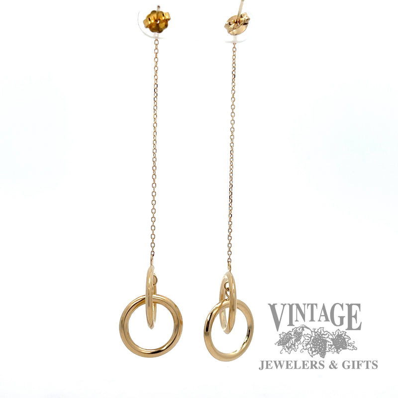 Dangle Style 14k gold earrings back