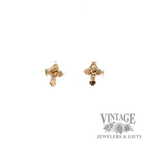 Cross shaped 12k yellow gold earrings back