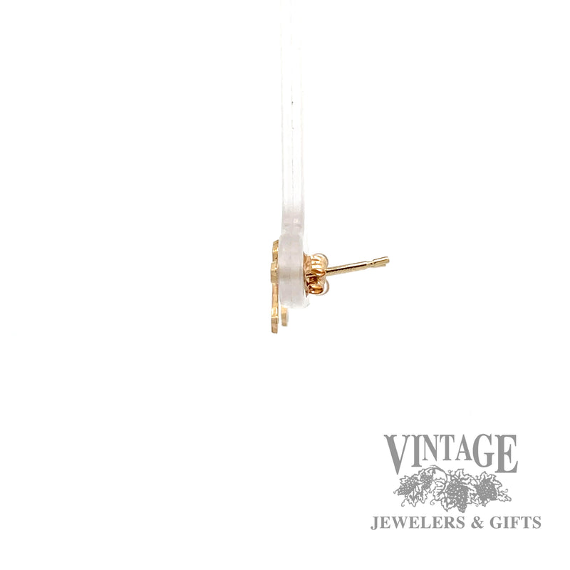 Cross shaped 12k yellow gold earrings right