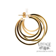 Multi Hoop 14k yellow gold earrings right