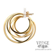 Multi Hoop 14k yellow gold earrings right