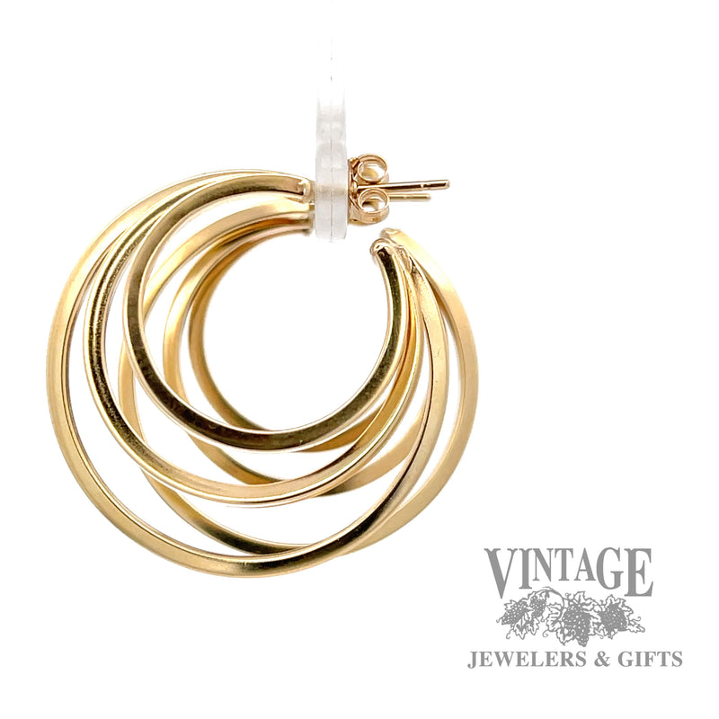 Multi Hoop 14k yellow gold earrings right