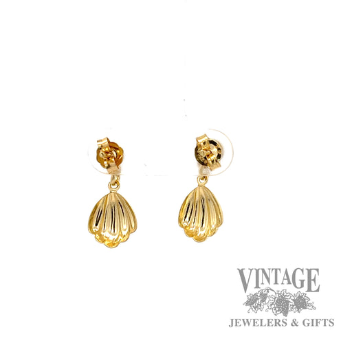 Dangle Sea Shell 18k earrings back