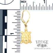 Turtle 14k yellow gold earrings scale