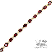 Tennis Link w/ Red Garnets 14k gold Bracelet