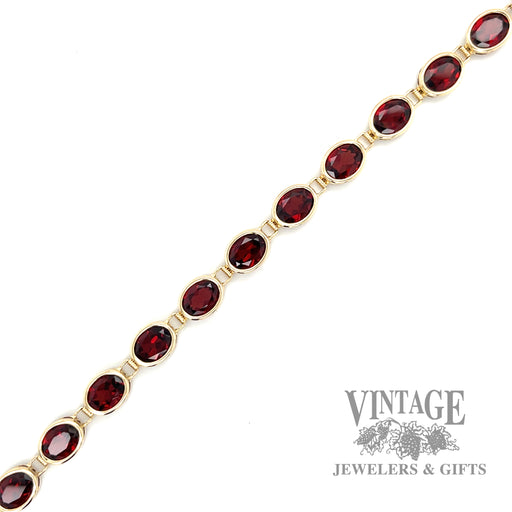 Tennis Link w/ Red Garnets 14k gold Bracelet