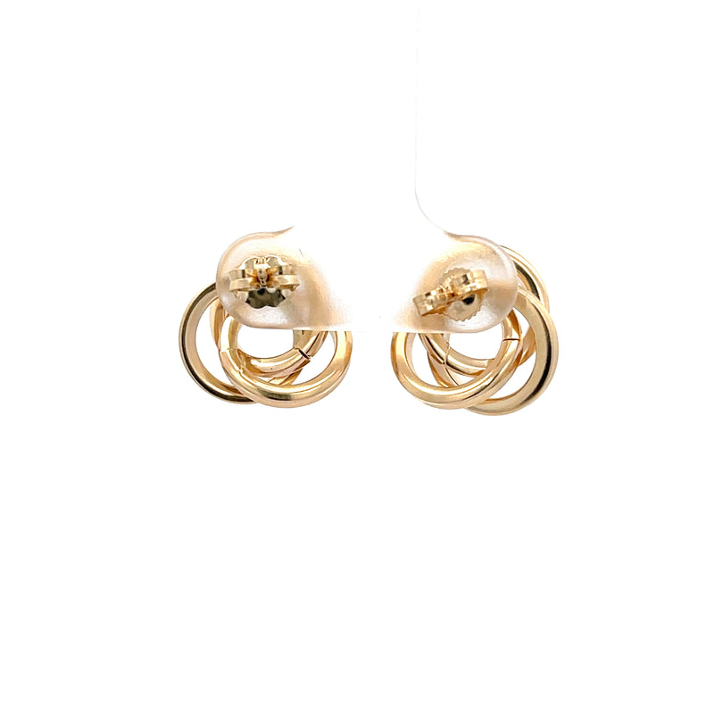 multi hoop 14k yellow earrings left